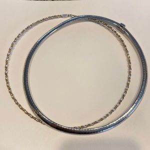 Silver and Gold Necklace Set